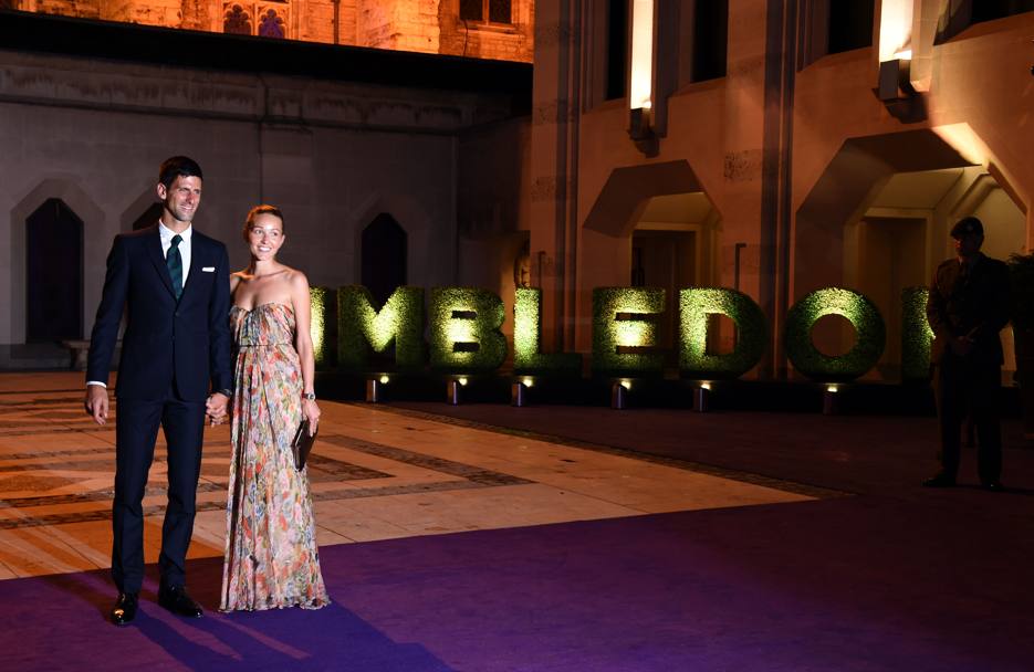 Novak e Jelena raggianti (Getty Images)